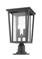 Seoul 2 Light Outdoor Pier Mounted Fixture in Oil Rubbed Bronze Finish by Z-Lite
