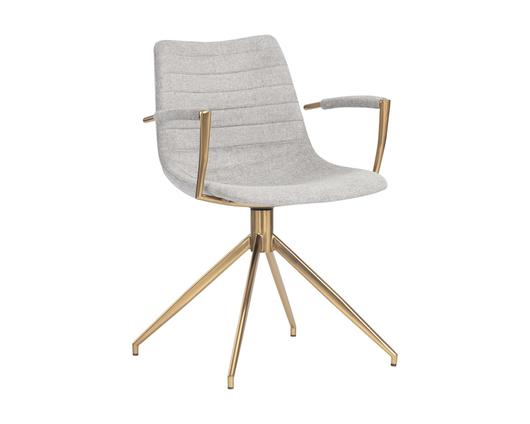 Andres Swivel Dining Armchair - Belfast Heather Grey by Sunpan