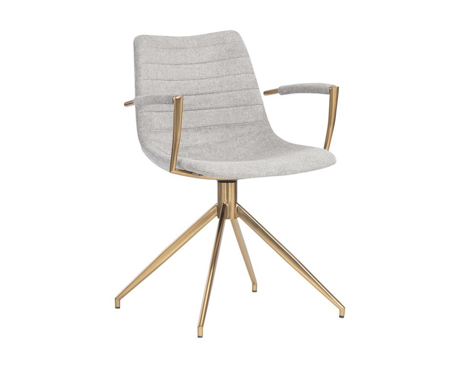 Andres Swivel Dining Armchair - Belfast Heather Grey by Sunpan