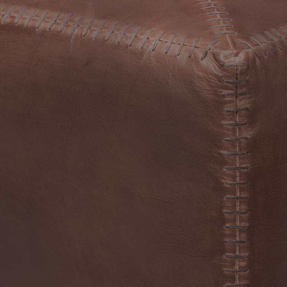 Tobacco Leather Ottoman, Small by Jamie Young