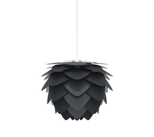 Aluvia Mini Plug-In Pendant in Anthracite with White Cord by UMAGE