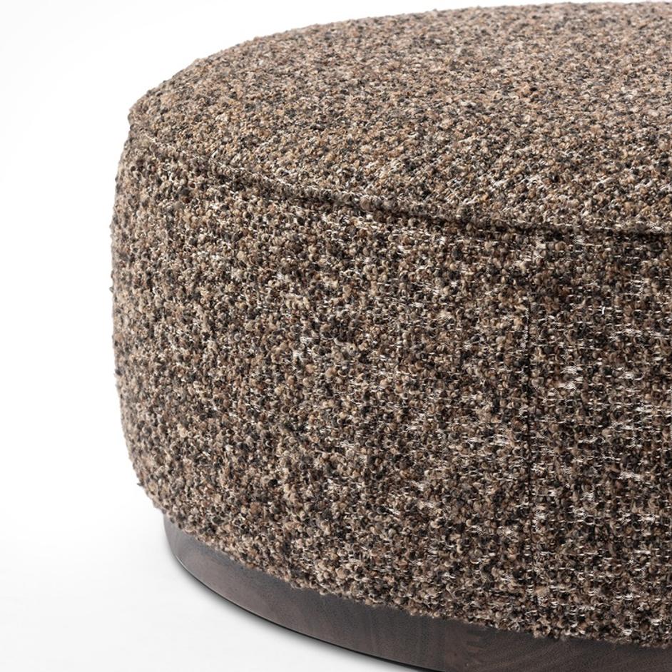 Sinclair Large Round Ottoman - Ivan Granite by Four Hands