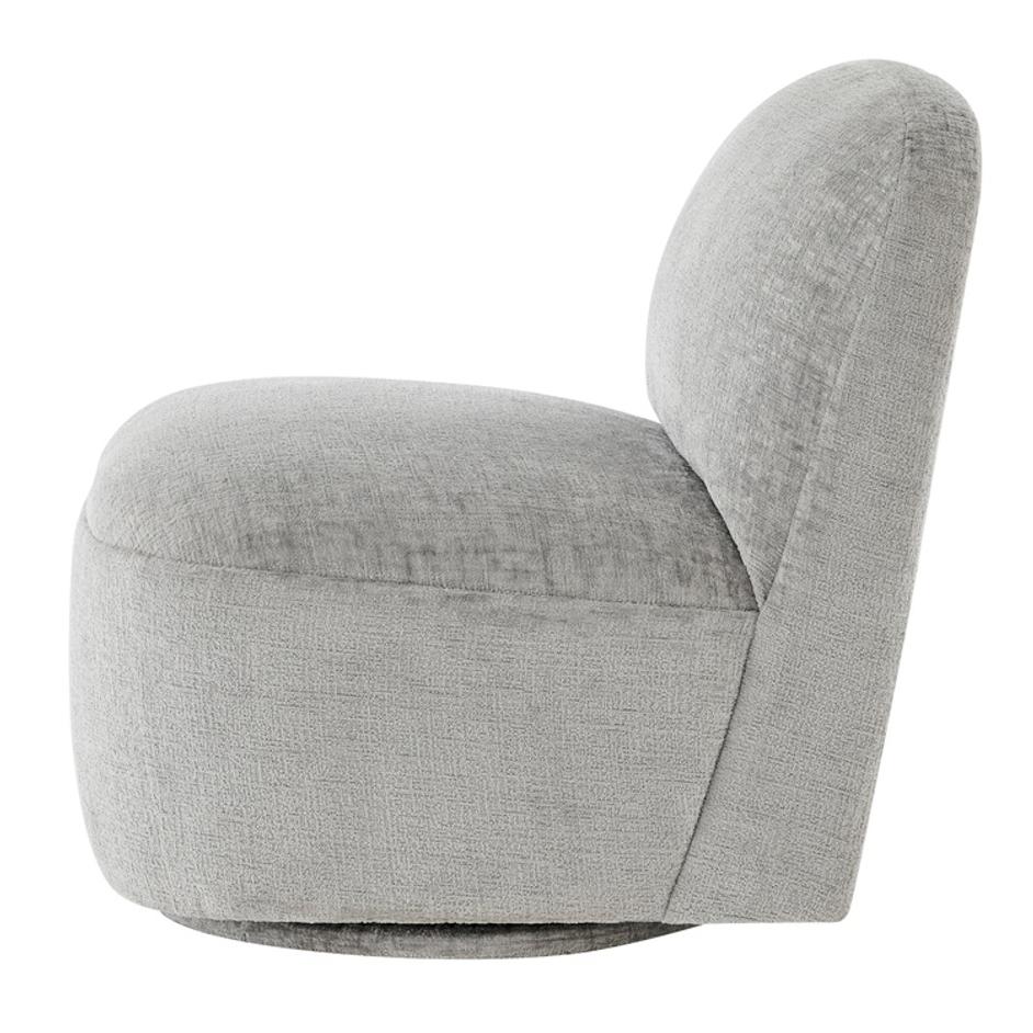 Cortez Fabric Swivel Accent Chair, Seville Gray by New Pacific Direct