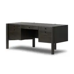 Reza Desk - Worn Black Parawood by Four Hands