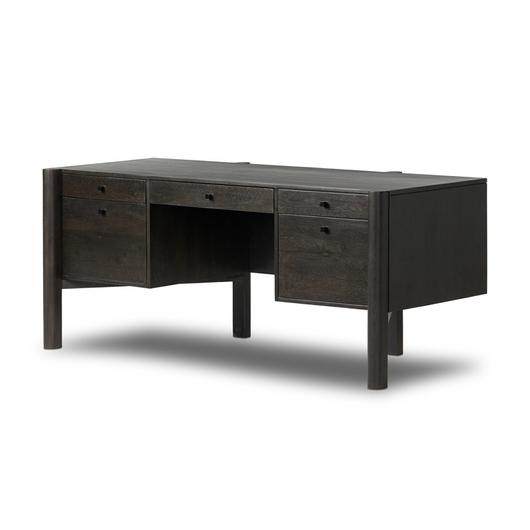 Reza Desk - Worn Black Parawood by Four Hands
