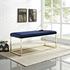 Russell Fabric Bench In Gold Navy by Modway Furniture