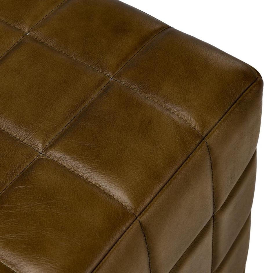 Carlo Leather 18" Square Ottoman by Classic Home