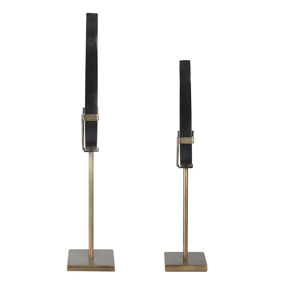 Black Flame Sculptures, S/2 by Uttermost