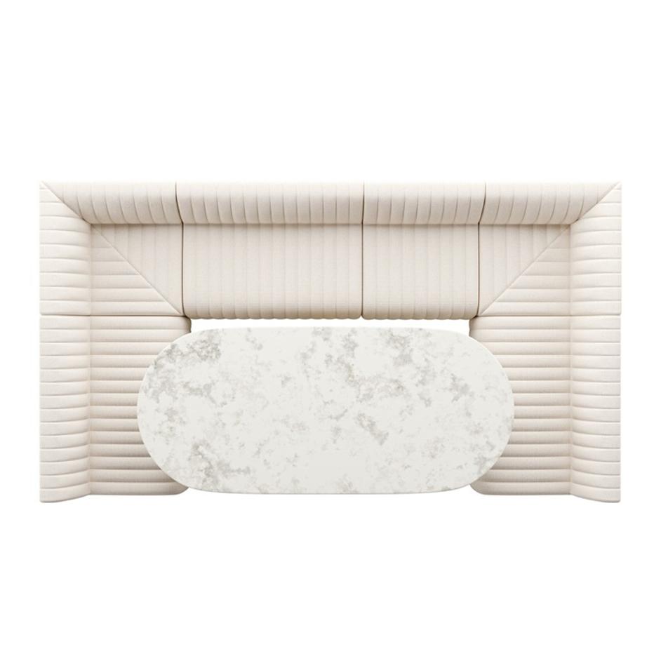 Augustine Dining Banquette, U Shape - Capri Oatmeal by Four Hands