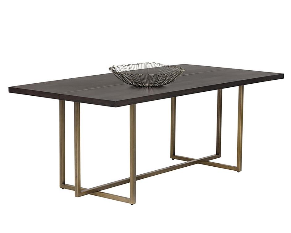 Jade Dining Table - Antique Brass - Dark Mango - 79" by Sunpan