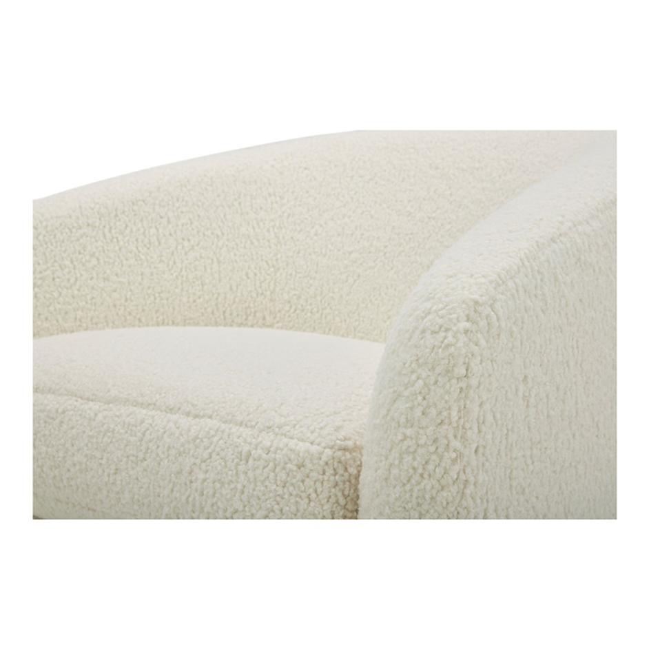 OSCY SWIVEL CHAIR VEGAN SHEARLING WHITE by Moes Home