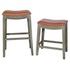 Elmo KD Bonded Leather Counter Stool Mystique Gray Frame, Pumpkin by New Pacific Direct