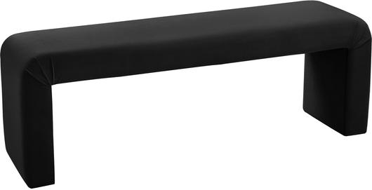 Dale Bench In Black Velvet by Meridian Furniture