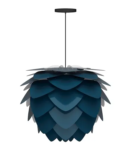 Aluvia Medium Hardwired Pendant in Petrol with Black Cord by UMAGE