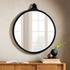 Hyde Round Mirror In Black Aluminum by FOUR HANDS