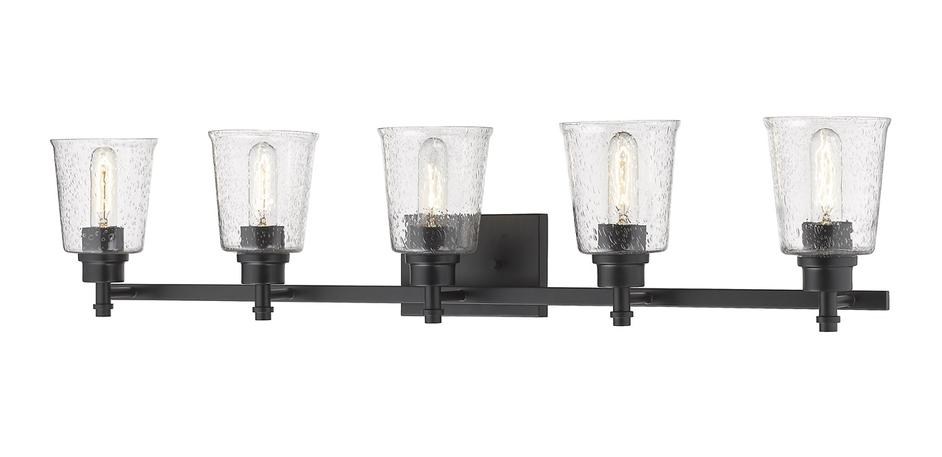 Bohin 5 Light Vanity in Matte Black Finish by Z-Lite