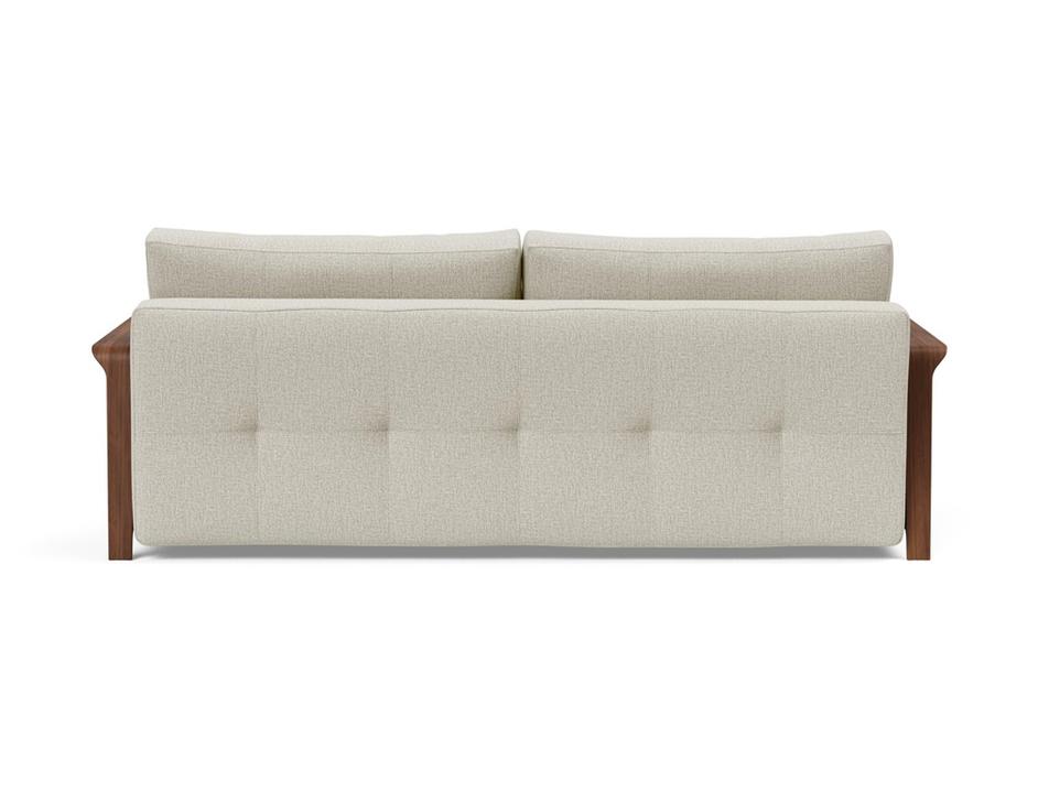 RAN D.E.L. SOFA BED in MIXED DANCE NATURAL FABRIC WITH Dark wood LEGS 527 by INNOVATION USA