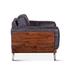 Mid-Century Leather and Wood Armchair, Antique Ebony by Home Trends & Design