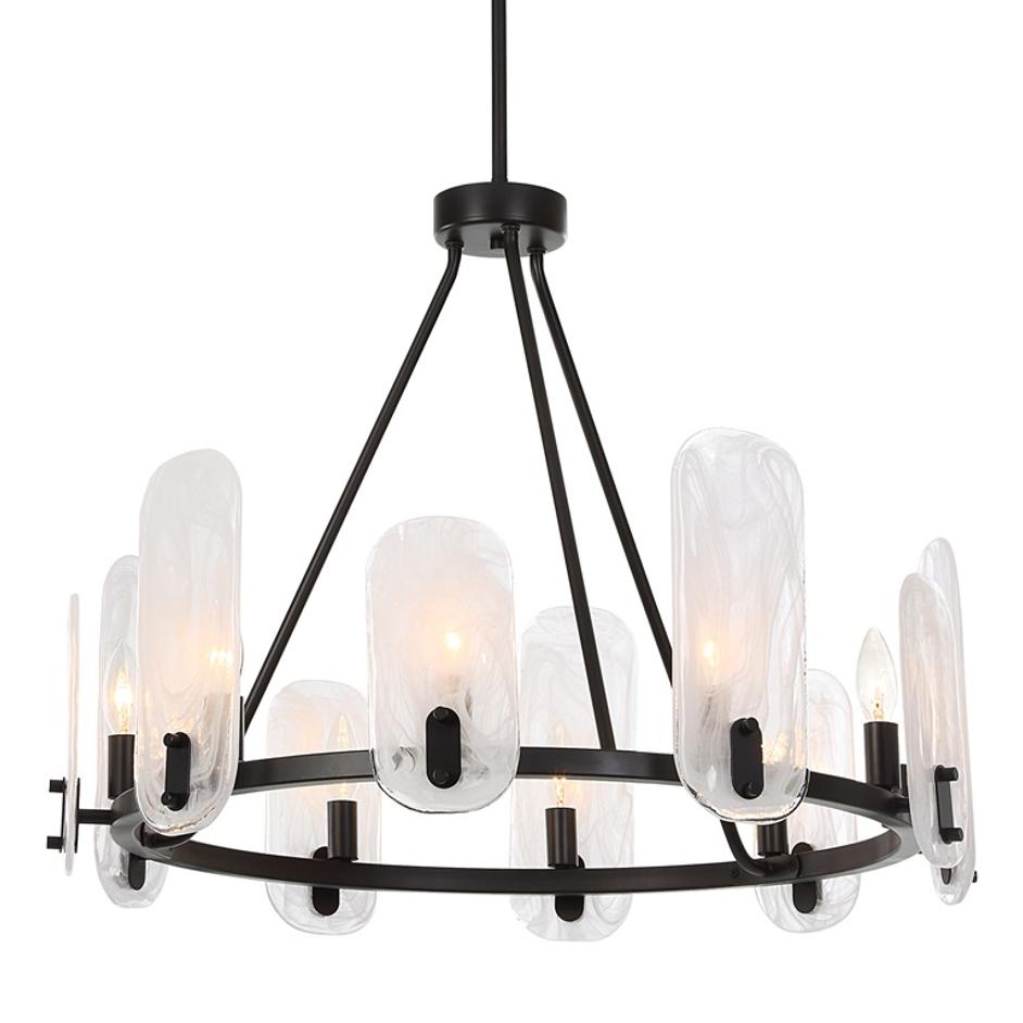 Ellipse 10 Light Dark Bronze Chandelier by Uttermost