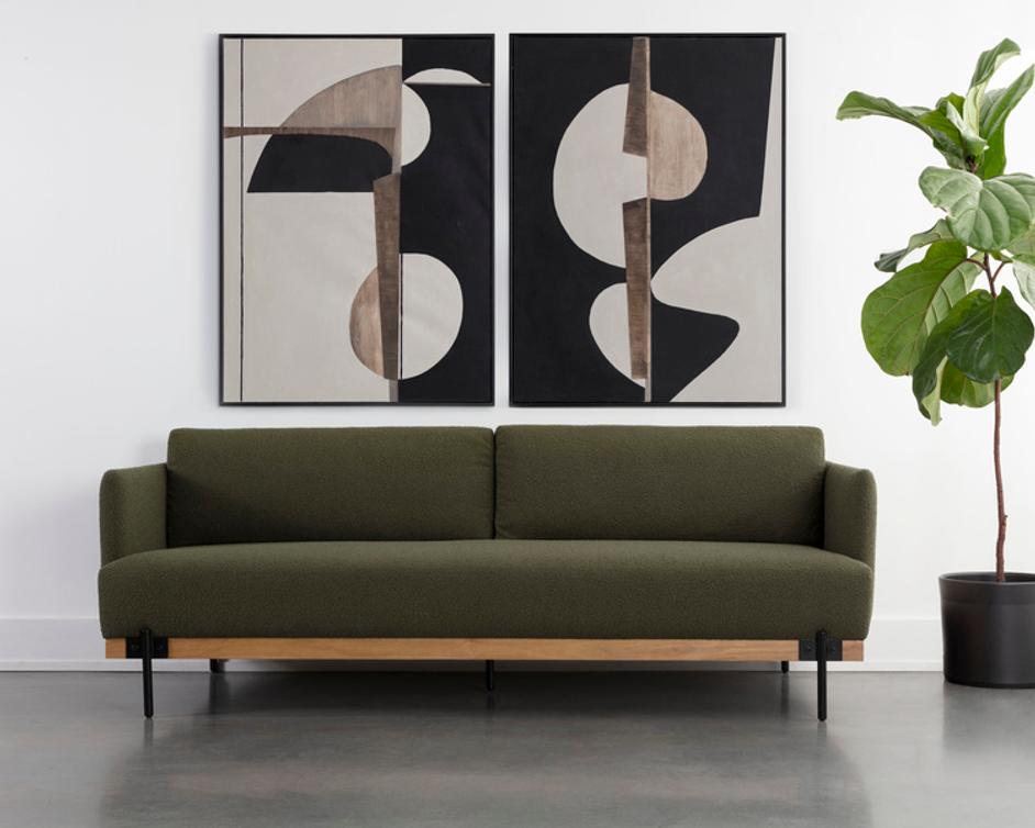 SAUL SOFA - COPENHAGEN OLIVE by Sunpan