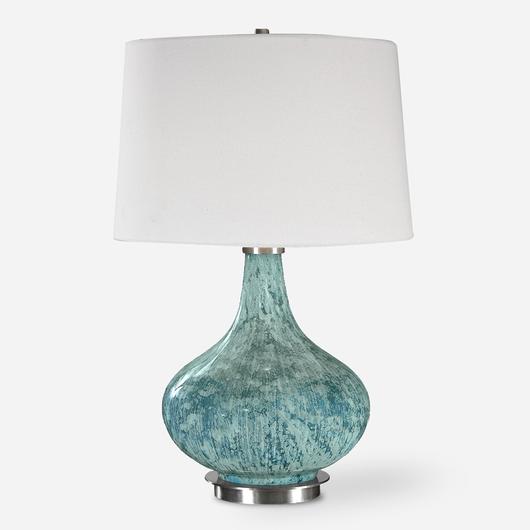 Celinda Blue Gray Glass Lamp by Uttermost