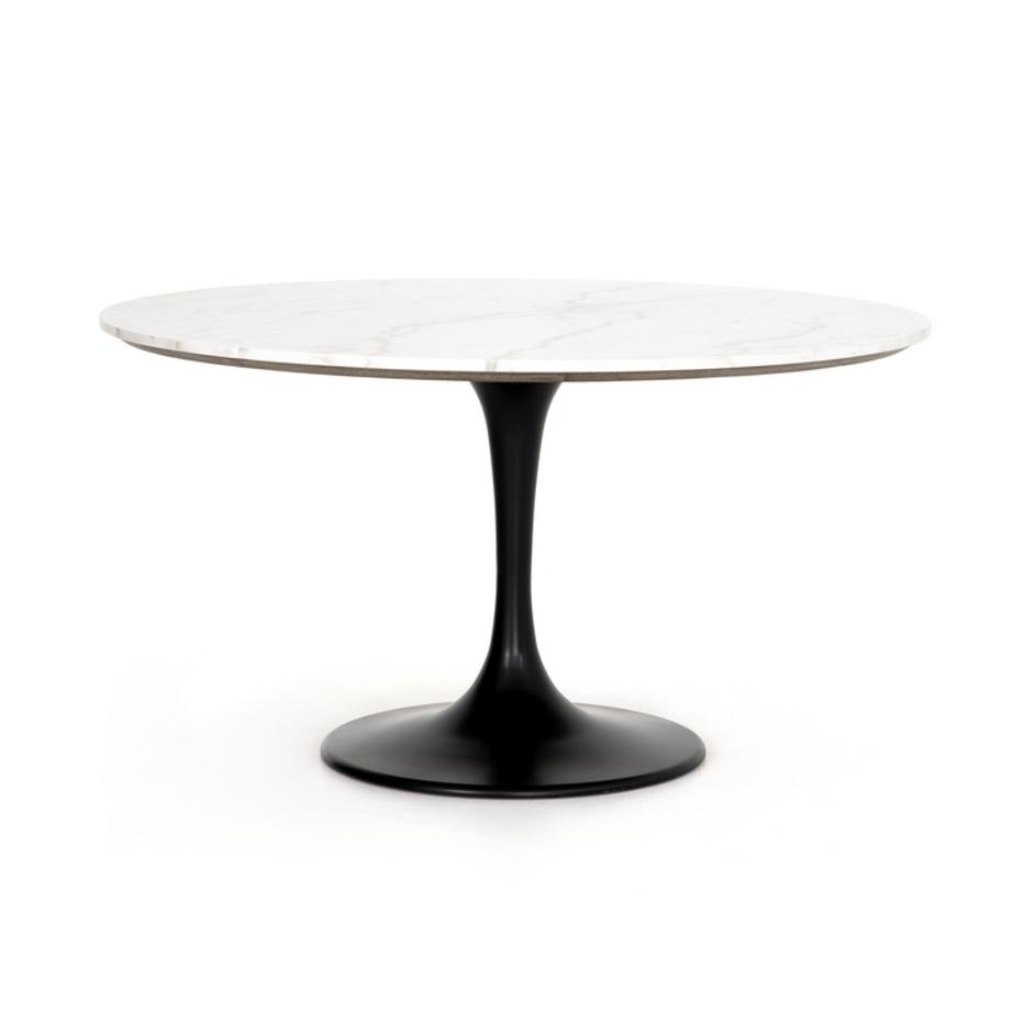 Powell Dining Table In 55" In White Marble by FOUR HANDS