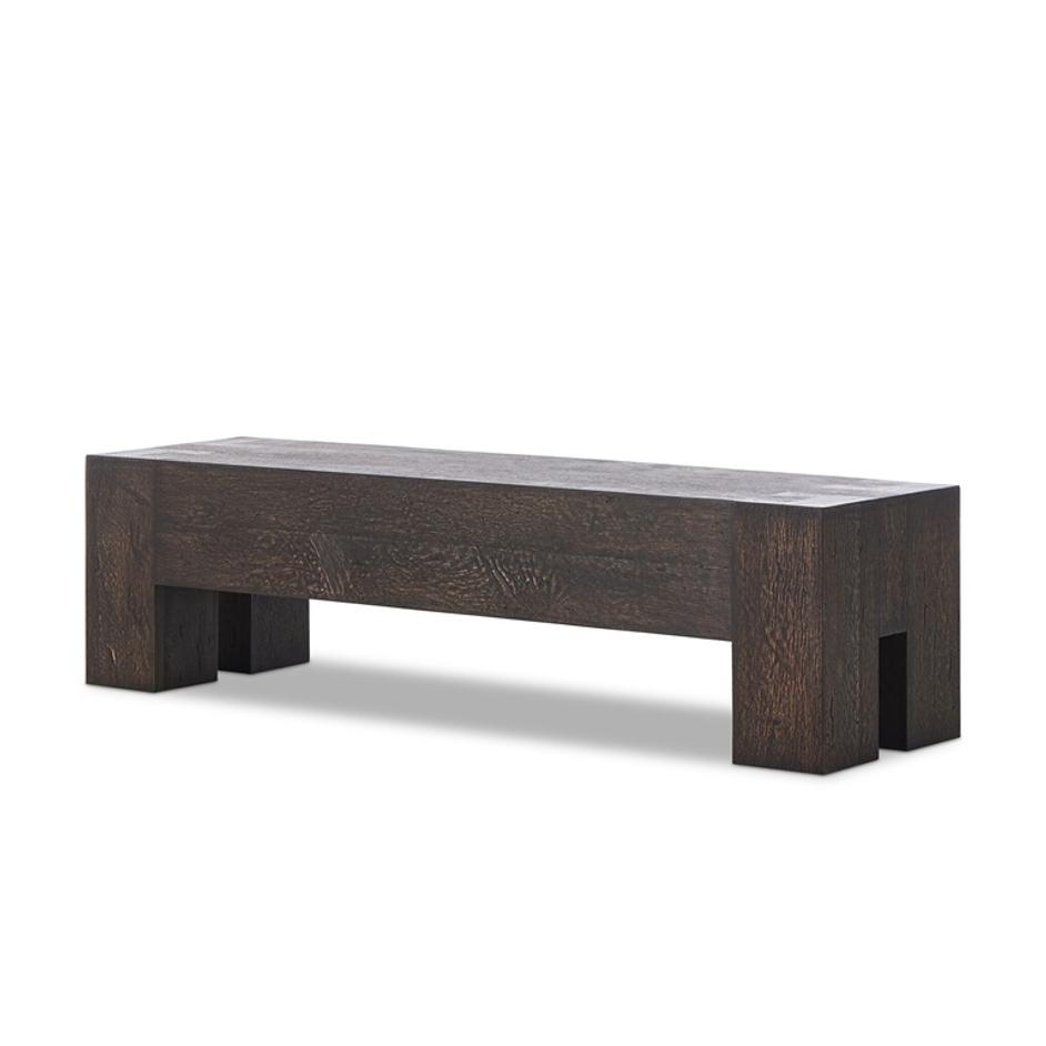 Abaso Accent Bench - Ebony Rustic Wormwood Oak by Four Hands