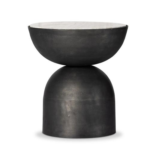 Corbett End Table In Creamy Taupe Marble by FOUR HANDS