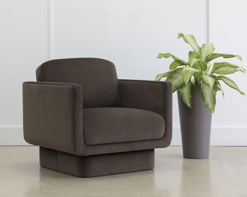 EVERTON ARMCHAIR - MEG DARK BROWN by Sunpan