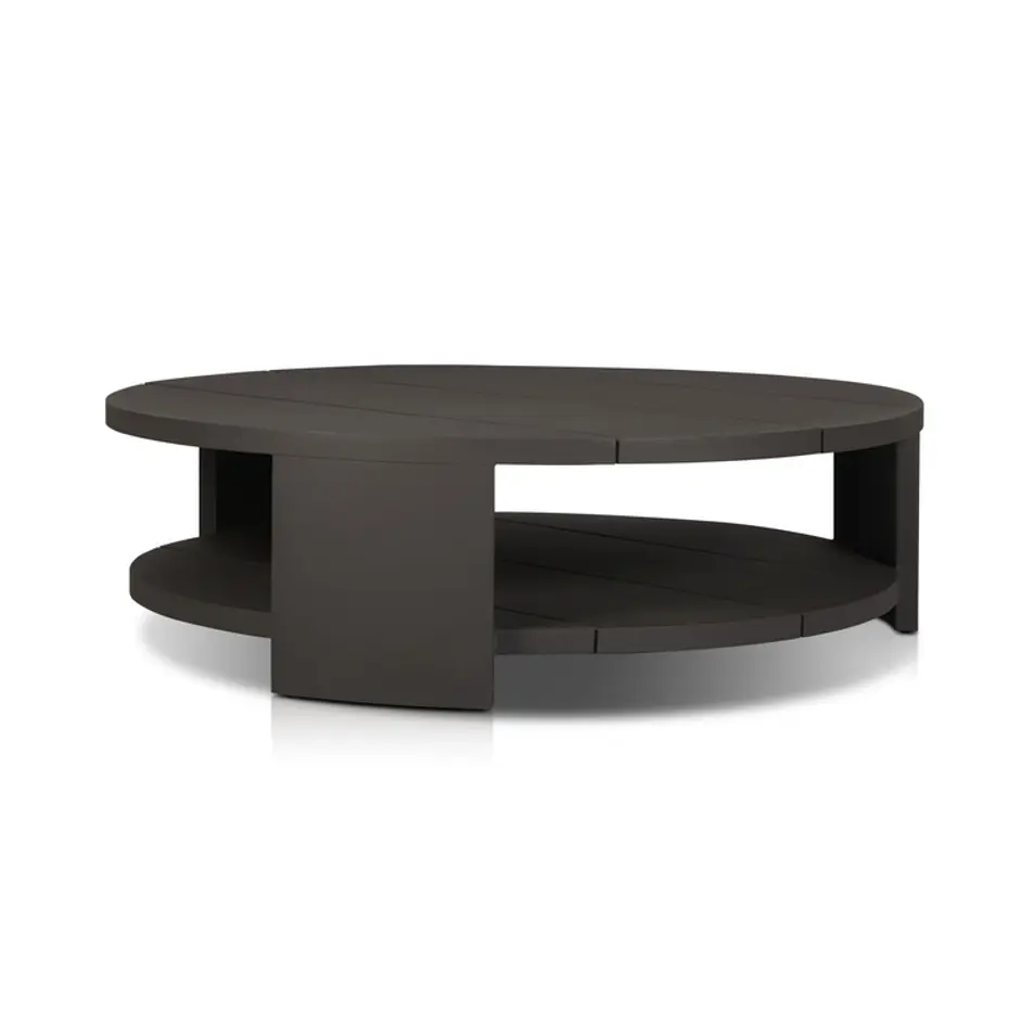 Roca Outdoor Round Metal Coffee Table - Bronze by Four Hands