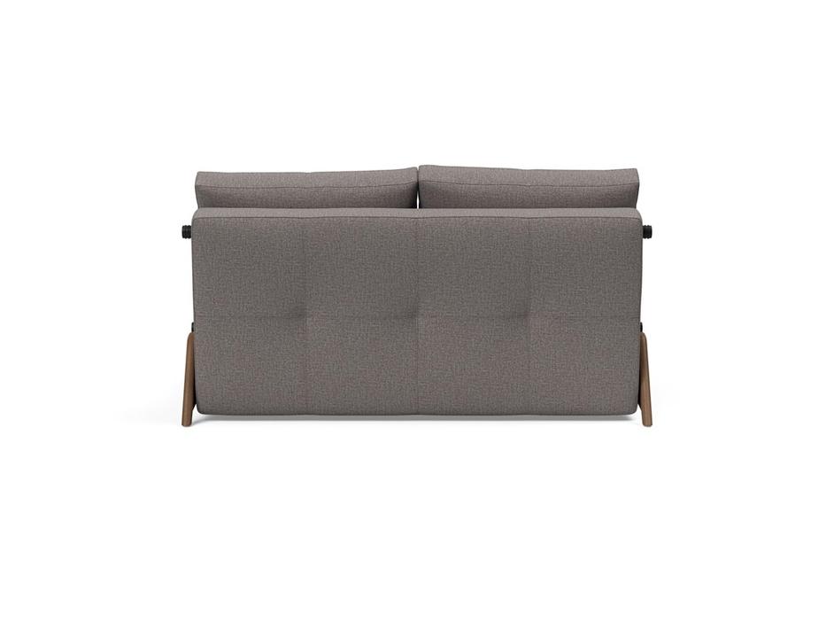 CUBED FULL SOFA BED in MIXED DANCE GREY FABRIC WITH Dark Wood LEGS 521 by INNOVATION USA