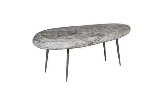 Skipping Stone Coffee Table With Forged Legs, Small by PHILLIPS COLLECTION