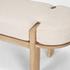 Sohan Light Brown Elm Wood w/ Oatmeal Fabric Bench by Mercana
