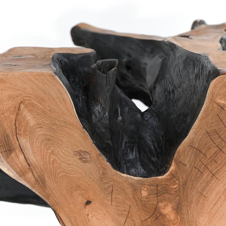 Cypress Root 40" Square Coffee Table Black/Natural by Classic Home