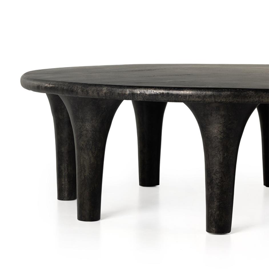 Kelden Coffee Table In Raw Black by FOUR HANDS