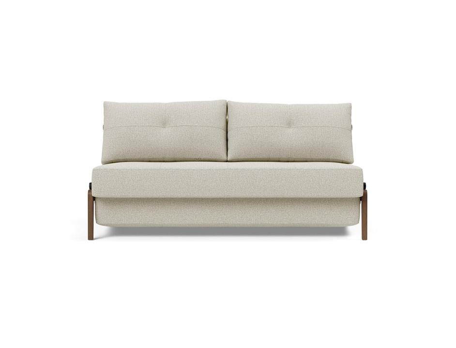 CUBED QUEEN SOFA BED in MIXED DANCE NATURAL FABRIC WITH Dark Wood LEGS 527 by INNOVATION USA