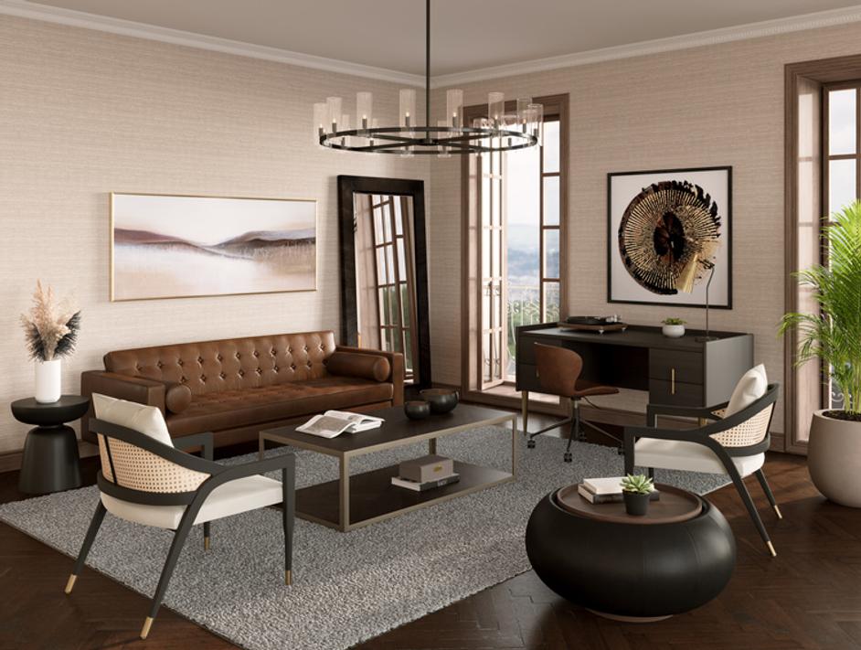 KIRSTEN LOUNGE CHAIR - LINOSO IVORY by Sunpan