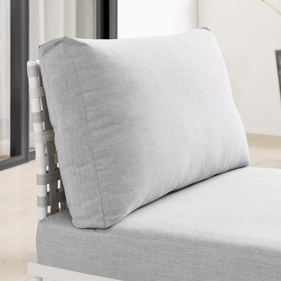 Concord Sunbrella® Basket Weave Outdoor Patio Aluminum Armless Chair In Taupe Gray by Modway Furniture