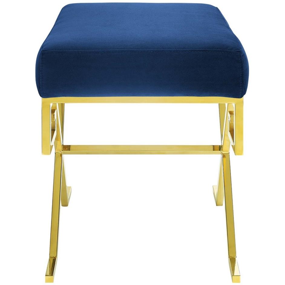 Ballard Performance Velvet Bench In Gold Navy by Modway Furniture