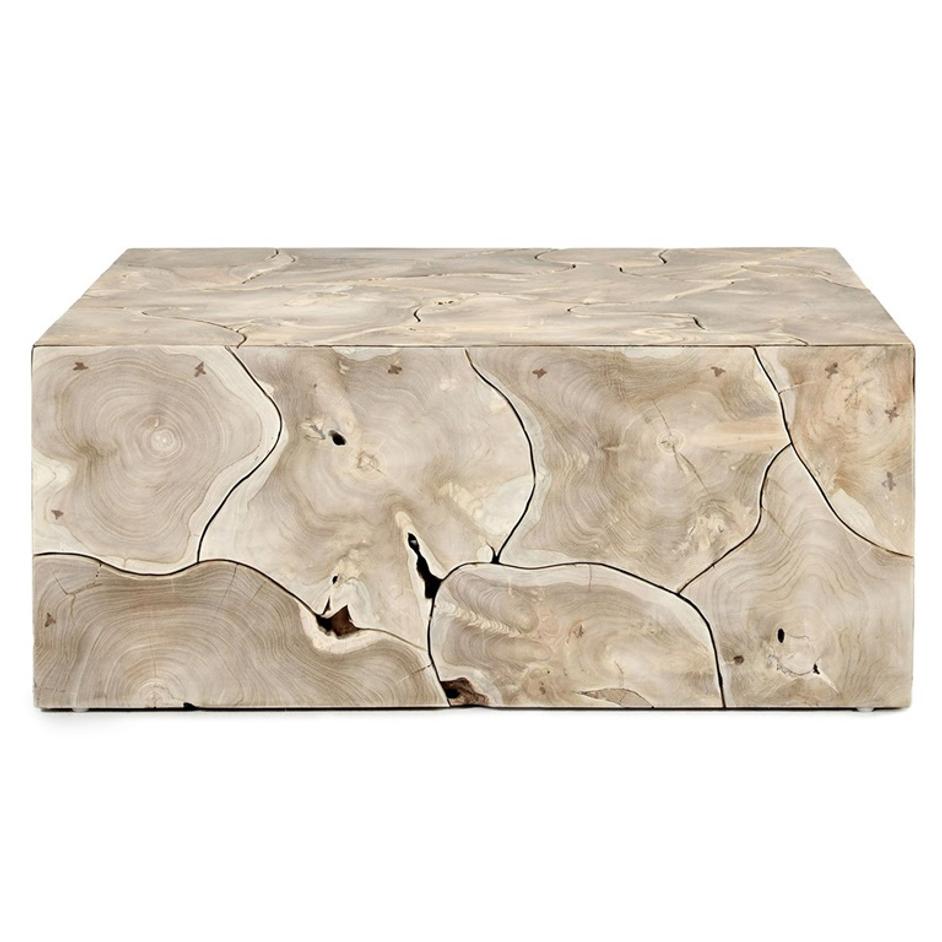 Sorrento 40" Square Coffee Table Bleached by Classic Home