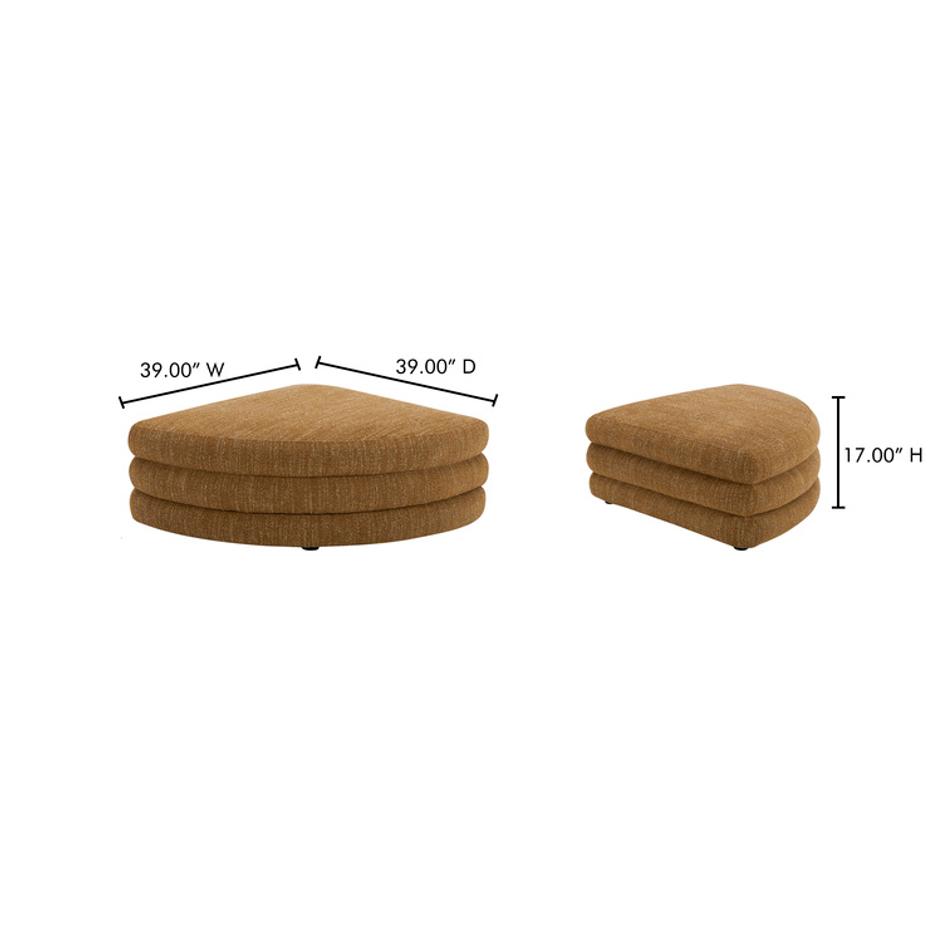 Lowtide Curved Ottoman Amber Glow by Moes Home