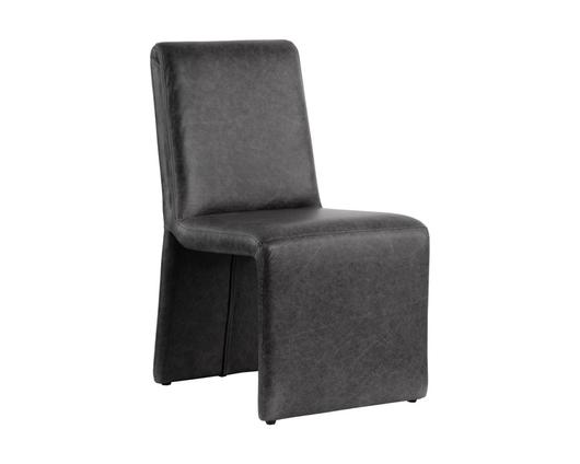 CASCATA DINING CHAIR - MARSEILLE BLACK LEATHER by Sunpan