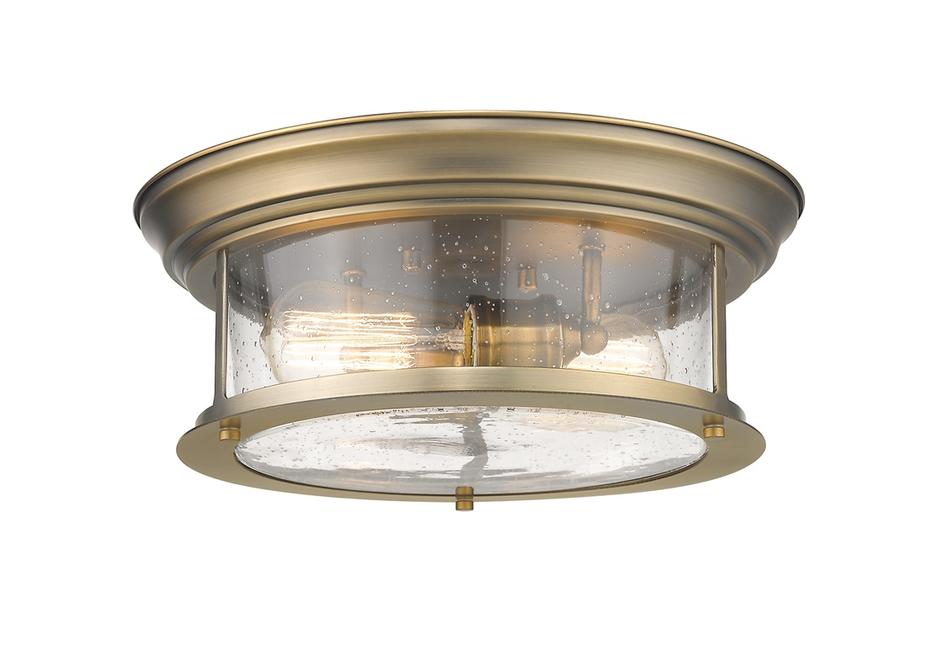 Sonna 2 Light Flush Mount in Heritage Brass Finish by Z-Lite