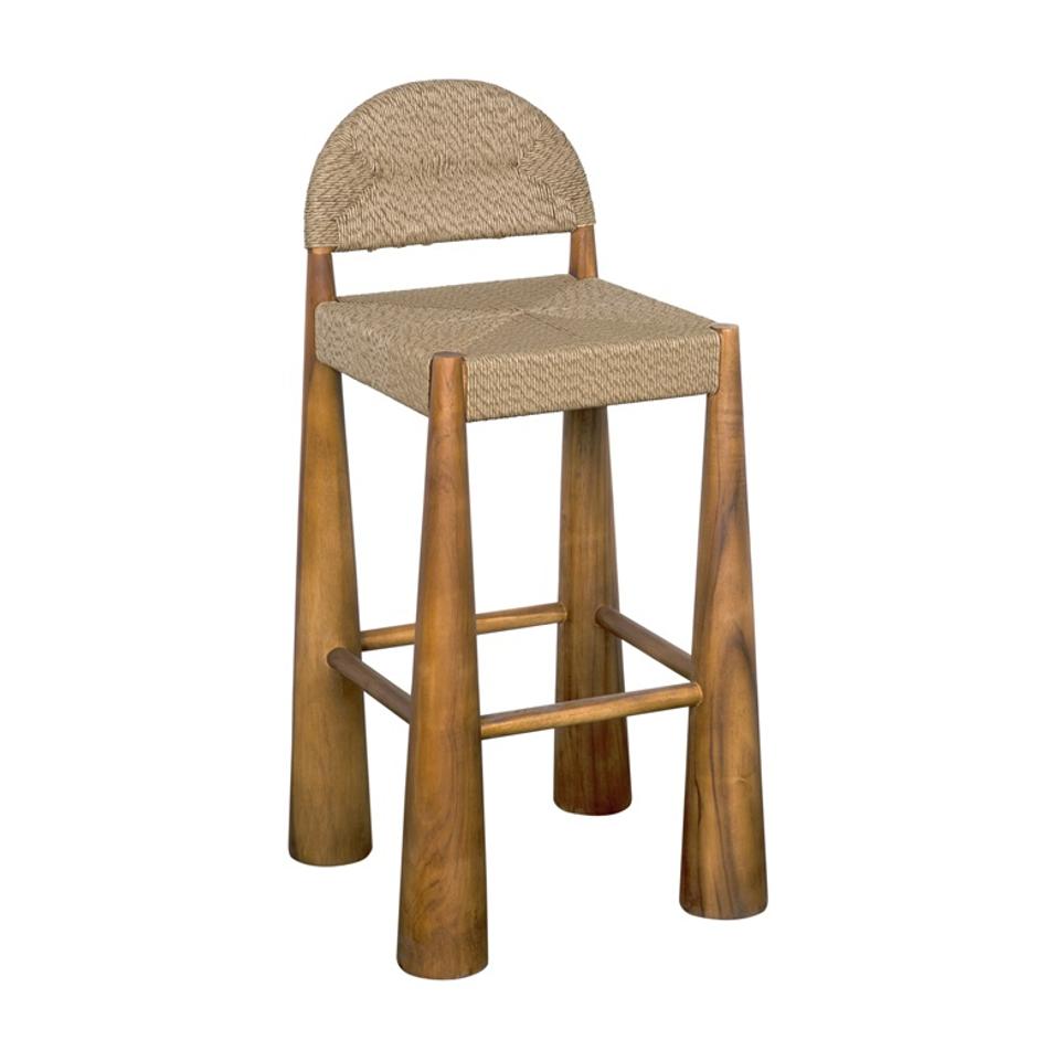 Laredo Bar Stool, Teak with Synthetic Woven by Noir Furniture