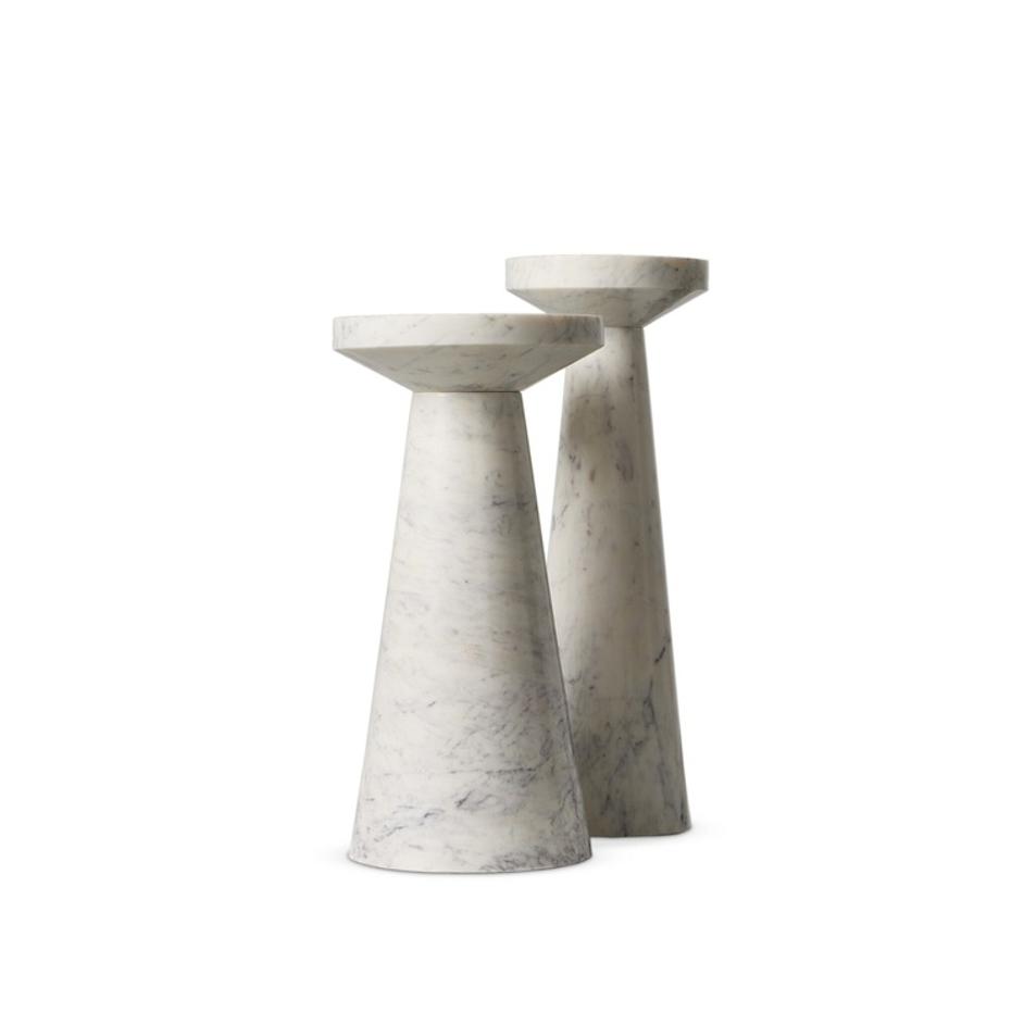 Mabel Nesting End Tables - Veined White Marble by Four Hands