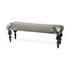 Alhambra 55L x 14W Upholstered Gray Seat W/Black Wood Legs Accent Bench by Mercana