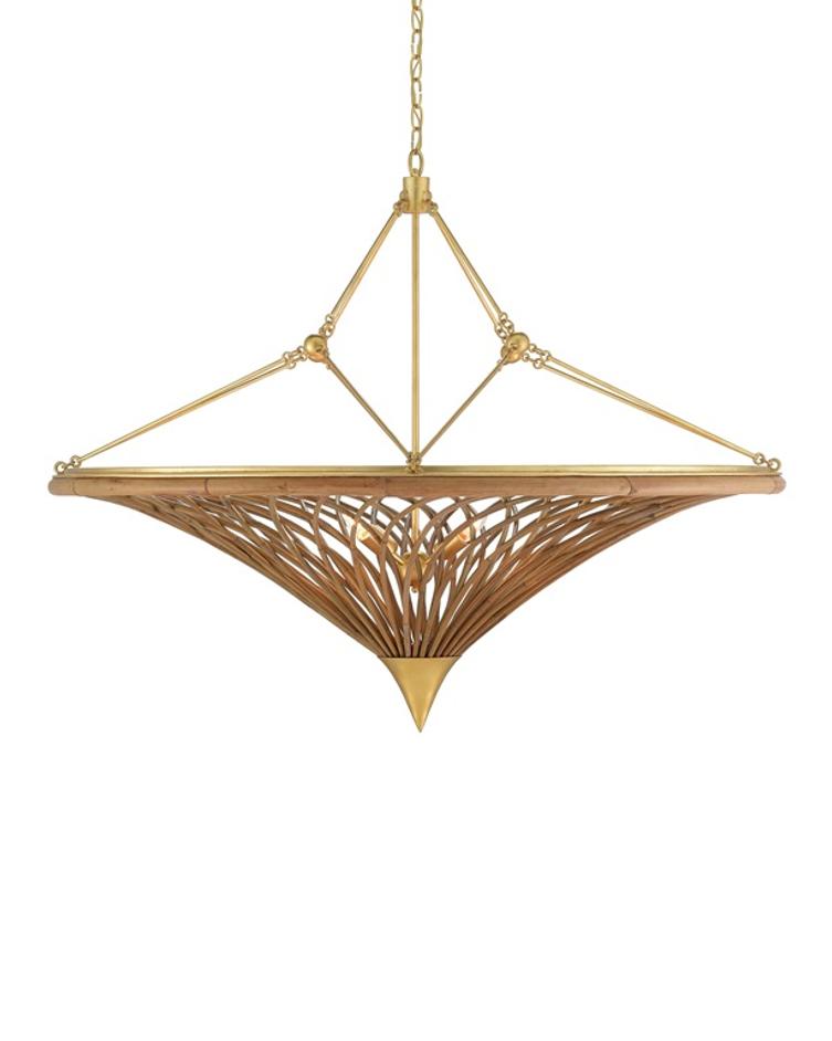 Gaborone Chandelier In Natural & Contemporary Gold Leaf by Currey & Company