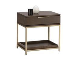 Rebel Nightstand - Gold - Raw Umber by Sunpan