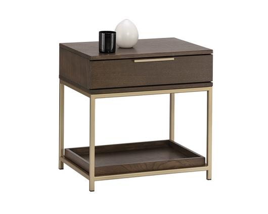 Rebel Nightstand - Gold - Raw Umber by Sunpan