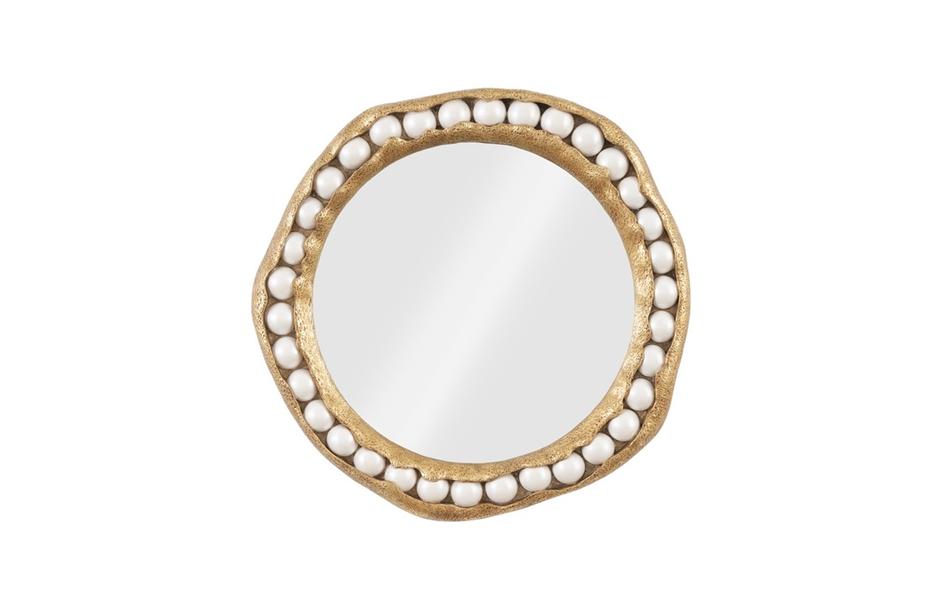 Pearl Mirror, Gold Leaf, Round by PHILLIPS COLLECTION